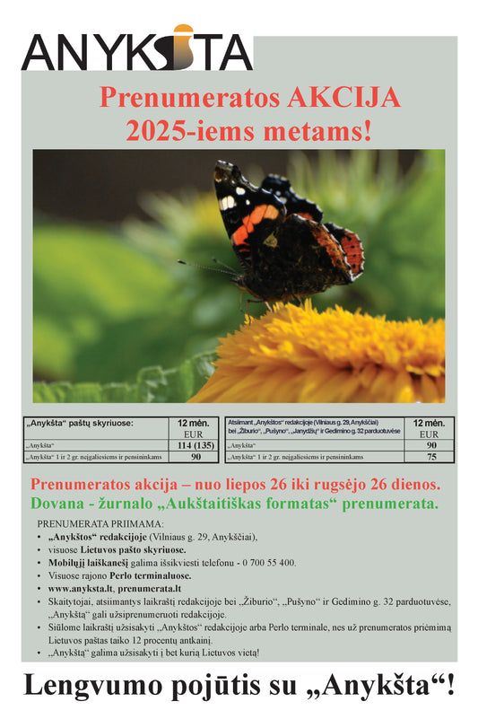 AKCIJA!   12 mėn. prenumerata 2025 metams (popierinė versija) JURIDINIAMS ASMENIMS